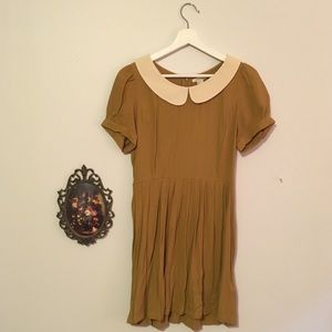 Dark Mustard Peter Pan Collar Dress